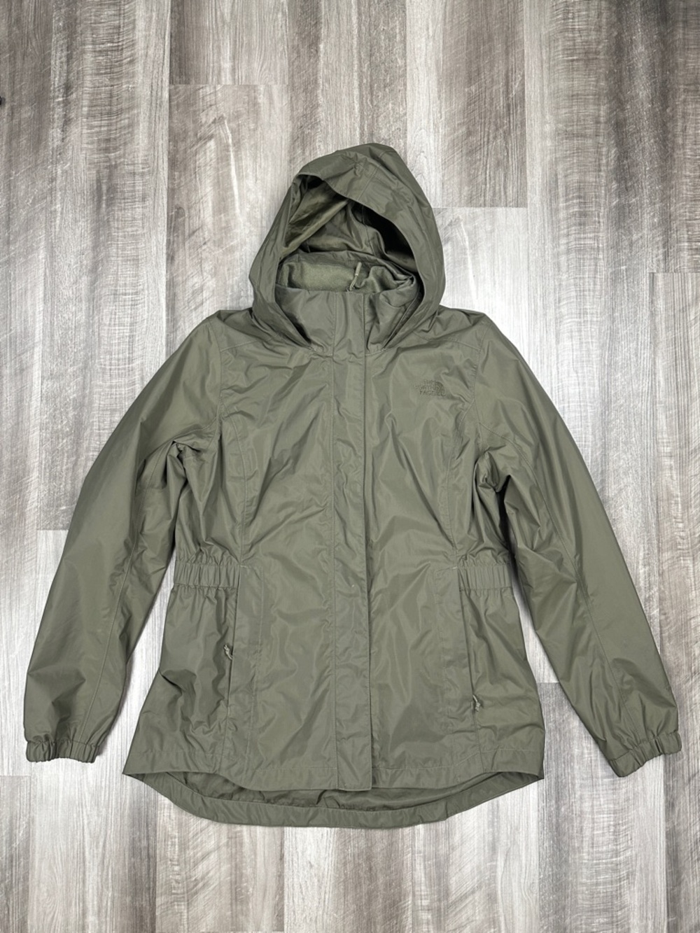 The North Face Olive Resolve Parka II Hooded Full Zip Jacket - Large
